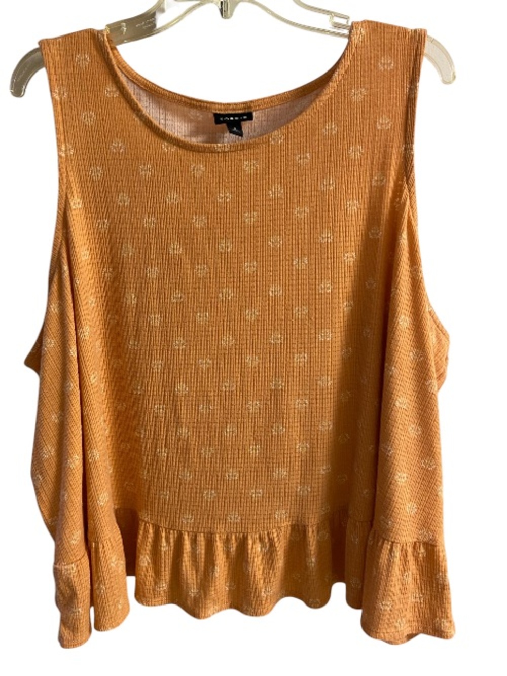 Torrid light orange Ruffle-Hem Tank Top 4X